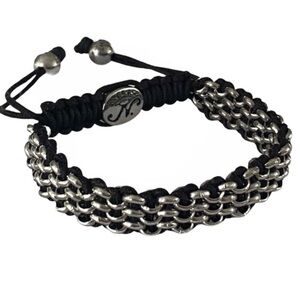 NOGU Silver and Black Kismet Link Bracelet New